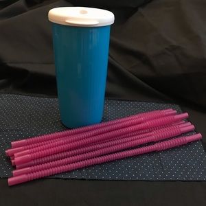 New Tupperware Insulated Tumbler Cup w/ 10 straws
